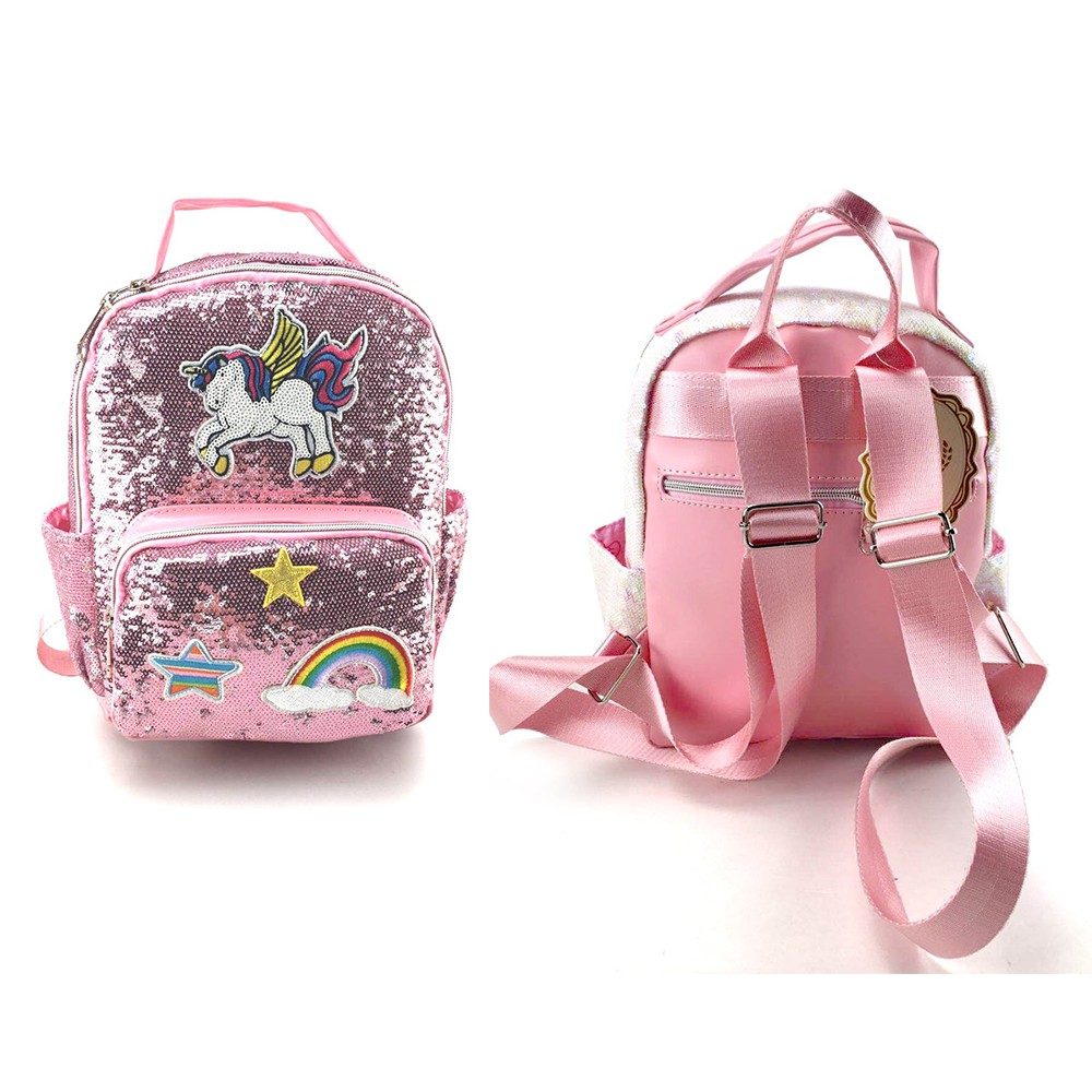 SALE CUCI GUDANG TAS RANSEL Sequin USAP Kuda Ajaib IMPORT - Backpack Fashion TK / SD / Remaja - (Payet Manik2 )