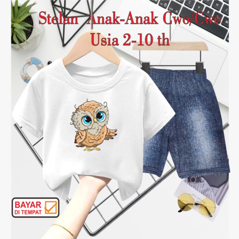 ((IB))SETELAN ANAK PEREMPUAN SEMI JEANS/SWEET DREAM DIGITAL SABLON