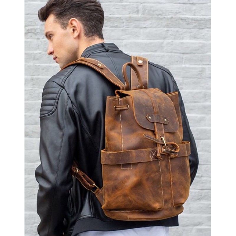 TAS RANSEL COWOK KULIT ORIGINAL - Tas Pria kulit Asli Crazy Horse Leather - Volga by Napoleon