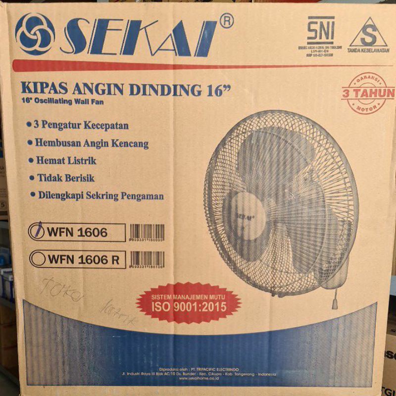 SEKAI KIPAS ANGIN DINDING 16 INCH