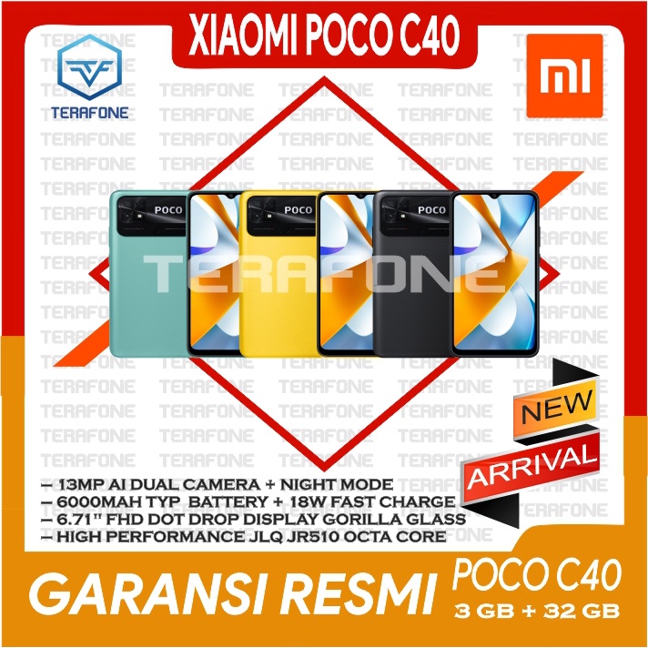 XIAOMI POCO C40 RAM 3/32 GB GARANSI RESMI TERMURAH