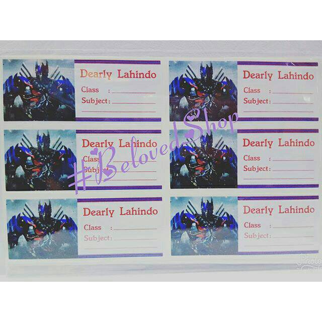

Label Buku bahan vinyl
