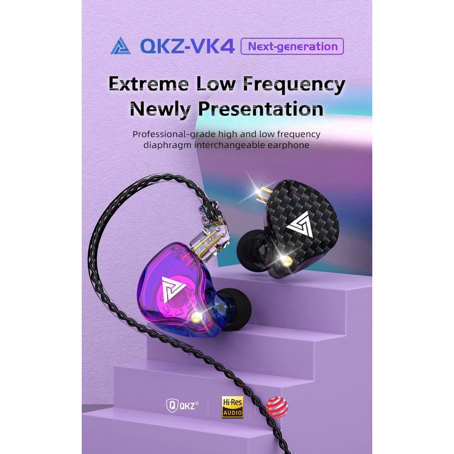 [Dikirim dari Jakarta] QKZ VK4 Earphone Hifi Dynamic Hi-Res Audio Headset