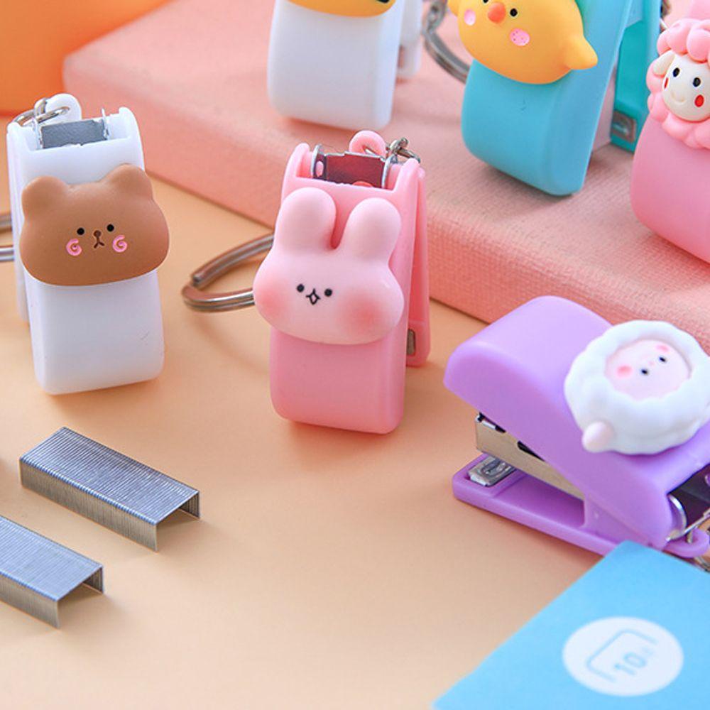 Top Mini Stapler Portable Binder Alat Kartun Lucu Stapler Kertas Klip