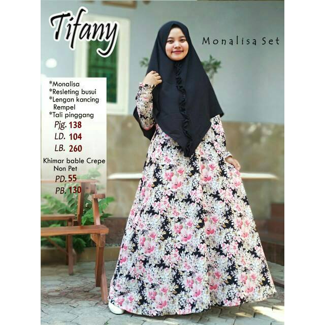 Gamis monalisa set hijab/gamis monalisa set khimar/gamis wolpis set hijab/gamis wolvis set khimar