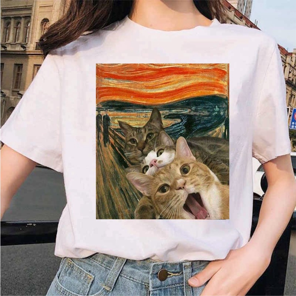 T - Shirt aesthectic van gogh cat cute Crbn_cloth part 1