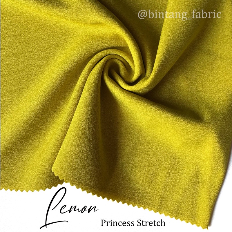 Bahan Kain Princess Stretch Lady Zara 1 meter-Lemon
