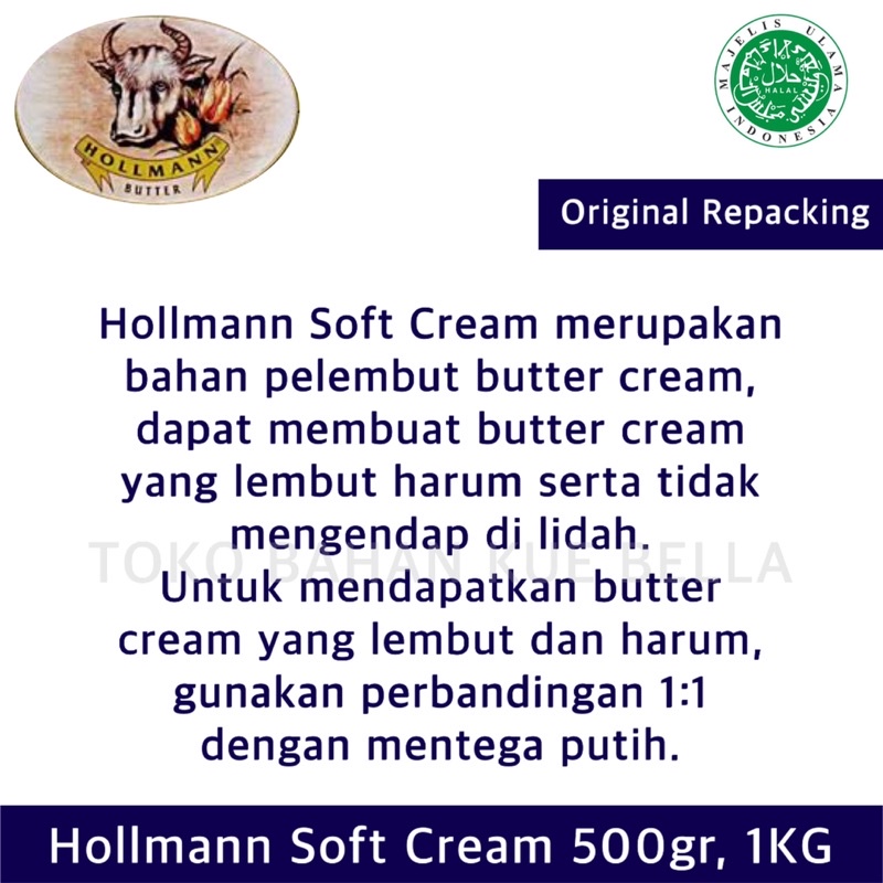 Hollman SOFT CREAM 500GR - Lemak Reroti Pelembut Butter Cream