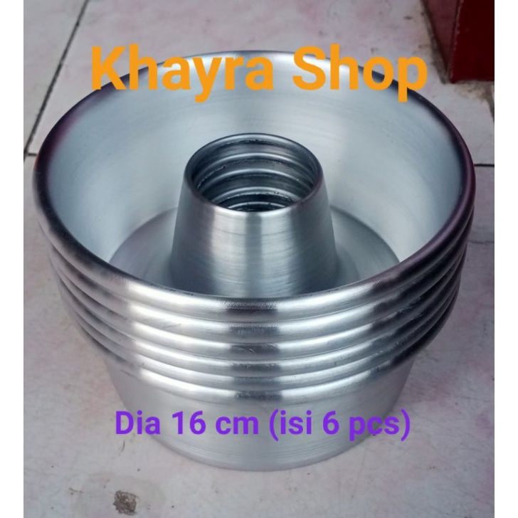 Loyang Tulban 16 cm ( 6 pcs )/loyang bolu/loyang pres/loyang polos/marmer cake/loyang bulat