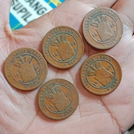 Uang Kuno Langka Koin 1 Sen Nederlandsch Indie 1855 (Ekonomis)