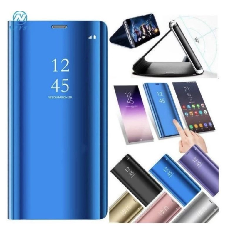 SAMSUNG A13 4G SAMSUNG A23 4G Flip Cover Miror  Clear View Standing Premium