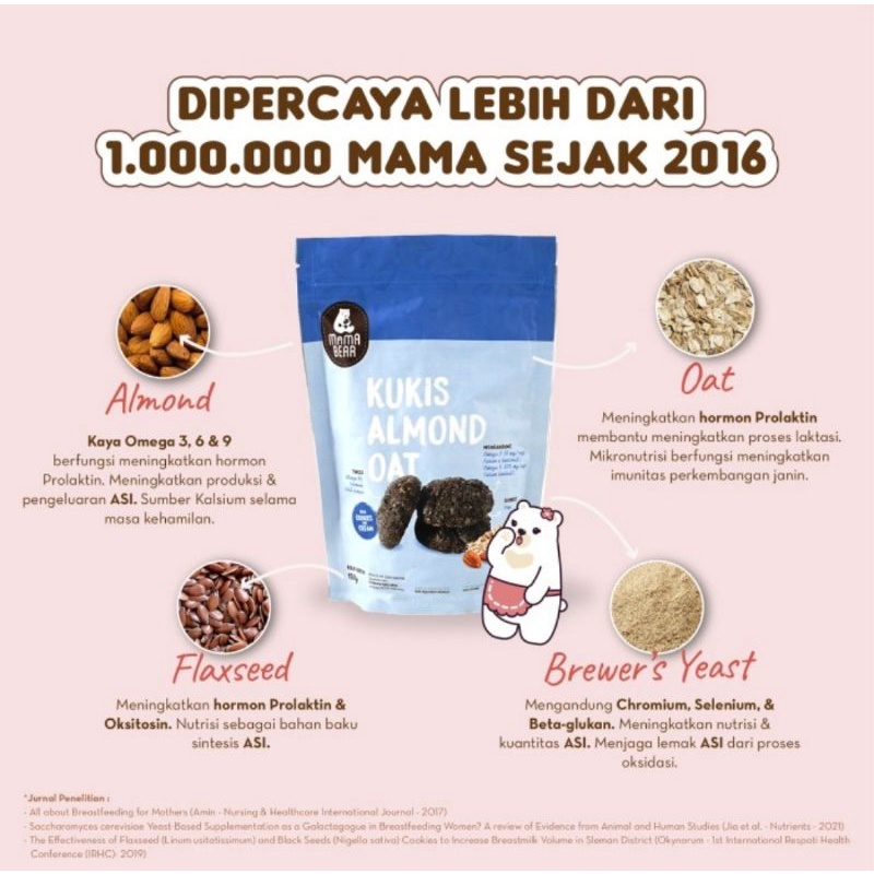 MamaBear Kukis Almond Oat - Booster ASI Pelancar ASI MamaBear Cookies