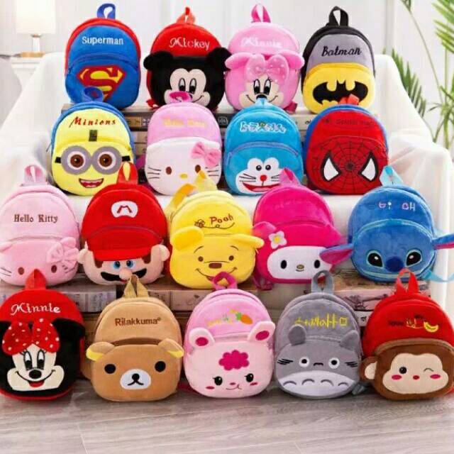 Tas gendong mini anak karakter umur 1/3thn import..