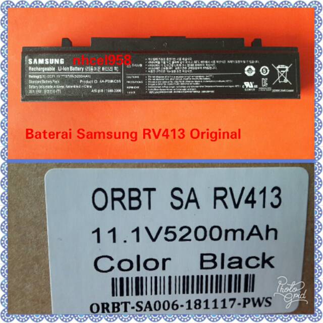 ✅Baterai Samsung RV413
