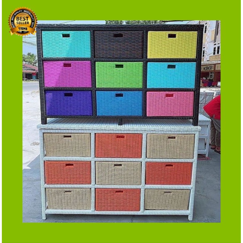 lemari laci rotan sintetis