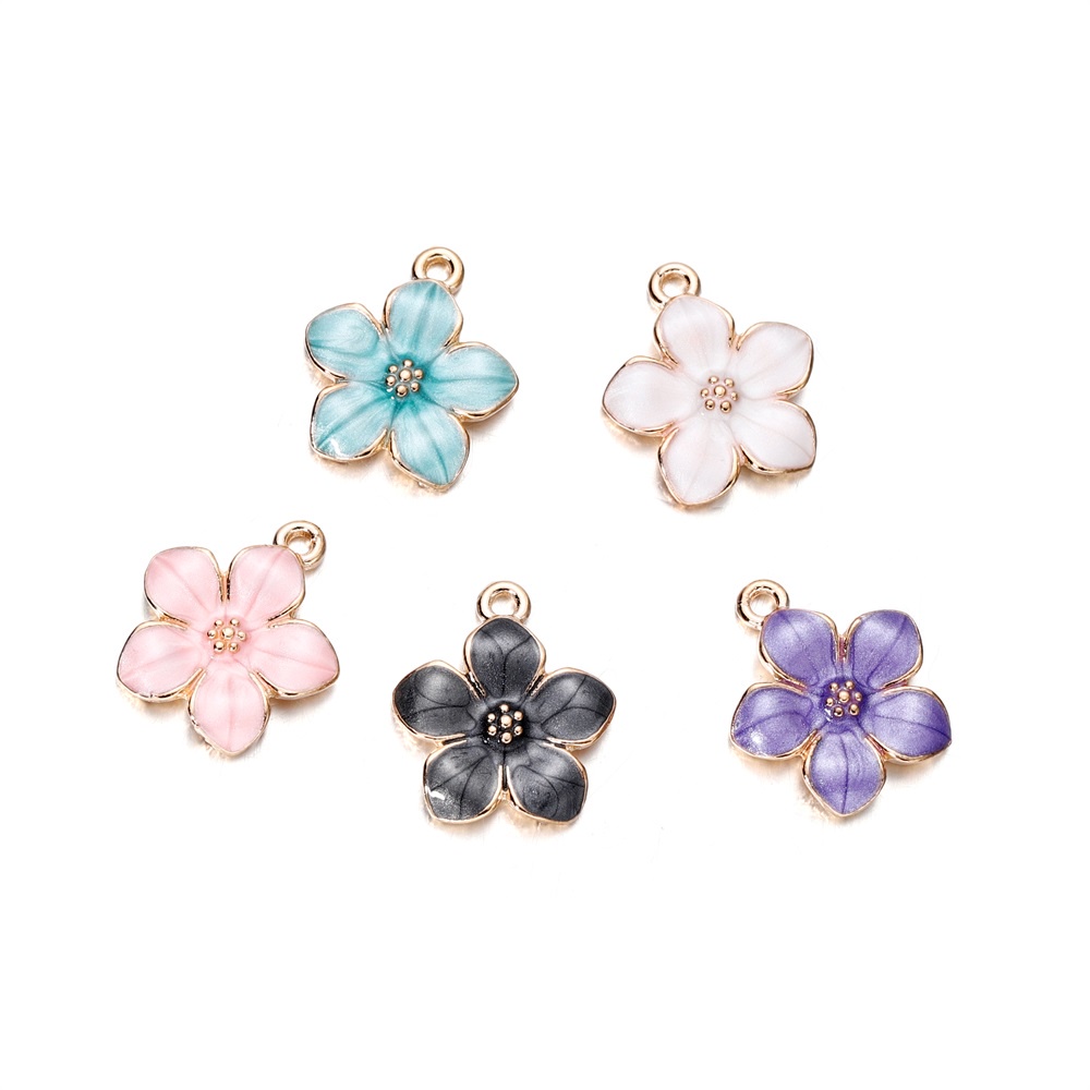 St.kunkka 10pcs/pack Fashion Metal Flower Bead Membuat DIY Anting-Anting Perhiasan Kalung