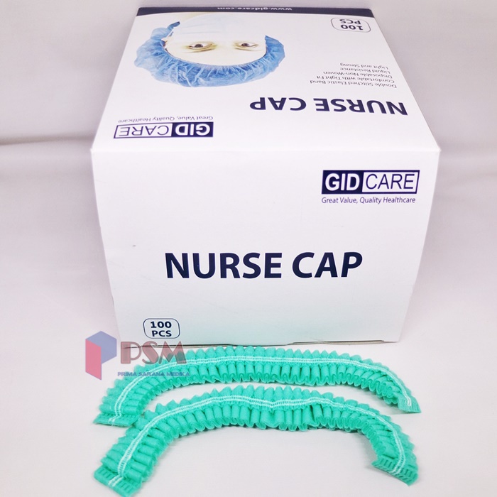 Gidcare Nurse Cap Non Woven / Hairnet Topi Perawat Penutup Kepala box