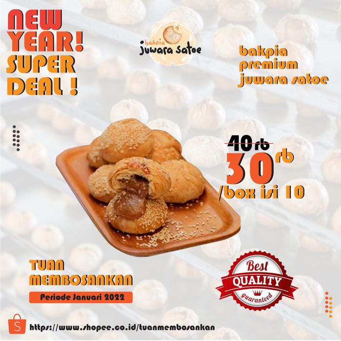 

SUPER DEAL - Bakpia Gula Tarik Isi 10 pcs by Bakpia Juwara Satoe