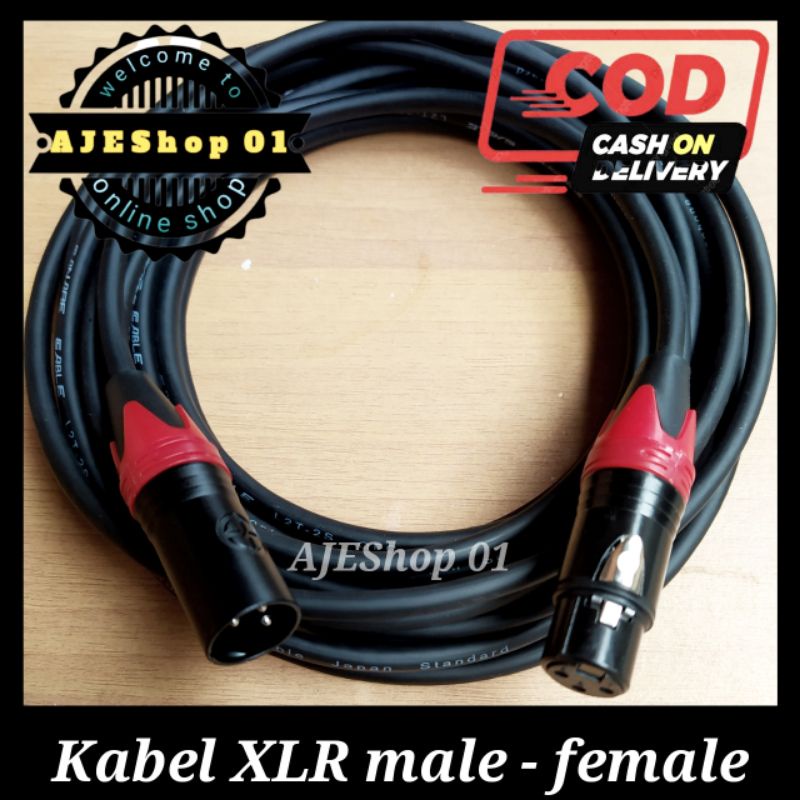 Kabel XLR male to female/kabel jack canon male to female