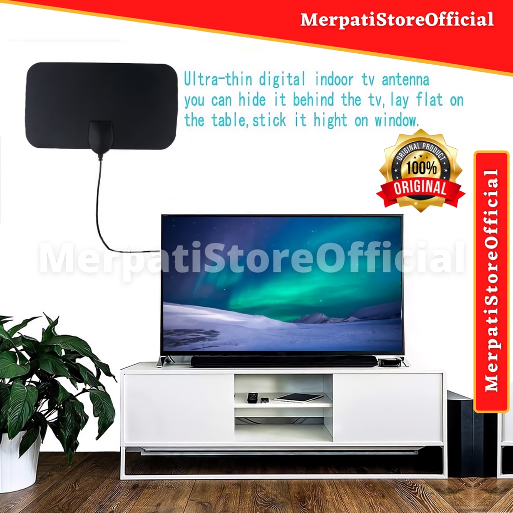 Antena TV Digital DVB-T2 4K High Gain 25dB / Perangkat Antena TV digital indoor / Dalam Ruangan