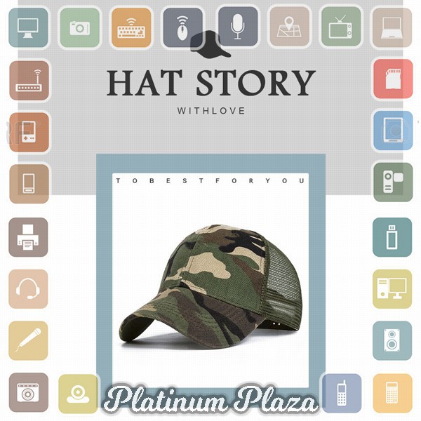 Topi Trucker Baseball Camouflage Army Summer Hat - S8R - Green`1PG3UU-