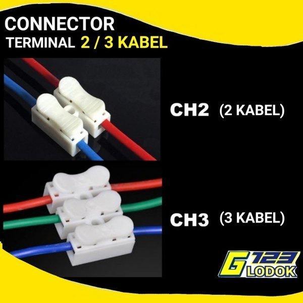 Quick Connect 2 3 Wire Pin Terminal Sambungan Klip Jepit Kabel Listrik