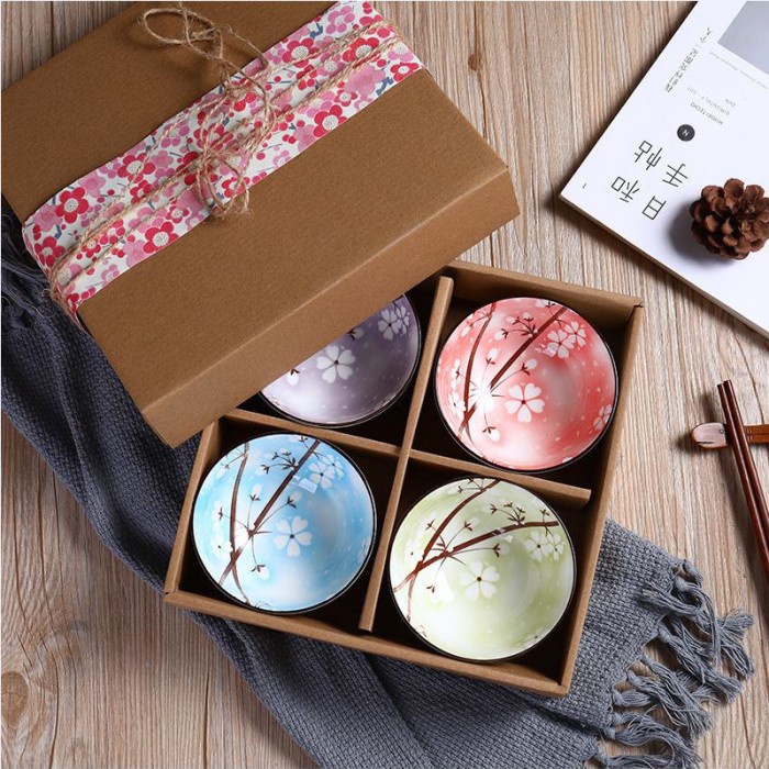 

Sculptoora Hampers / Gift Set - Mangkok Keramik Sakura - JMIP2 - Isi 4
