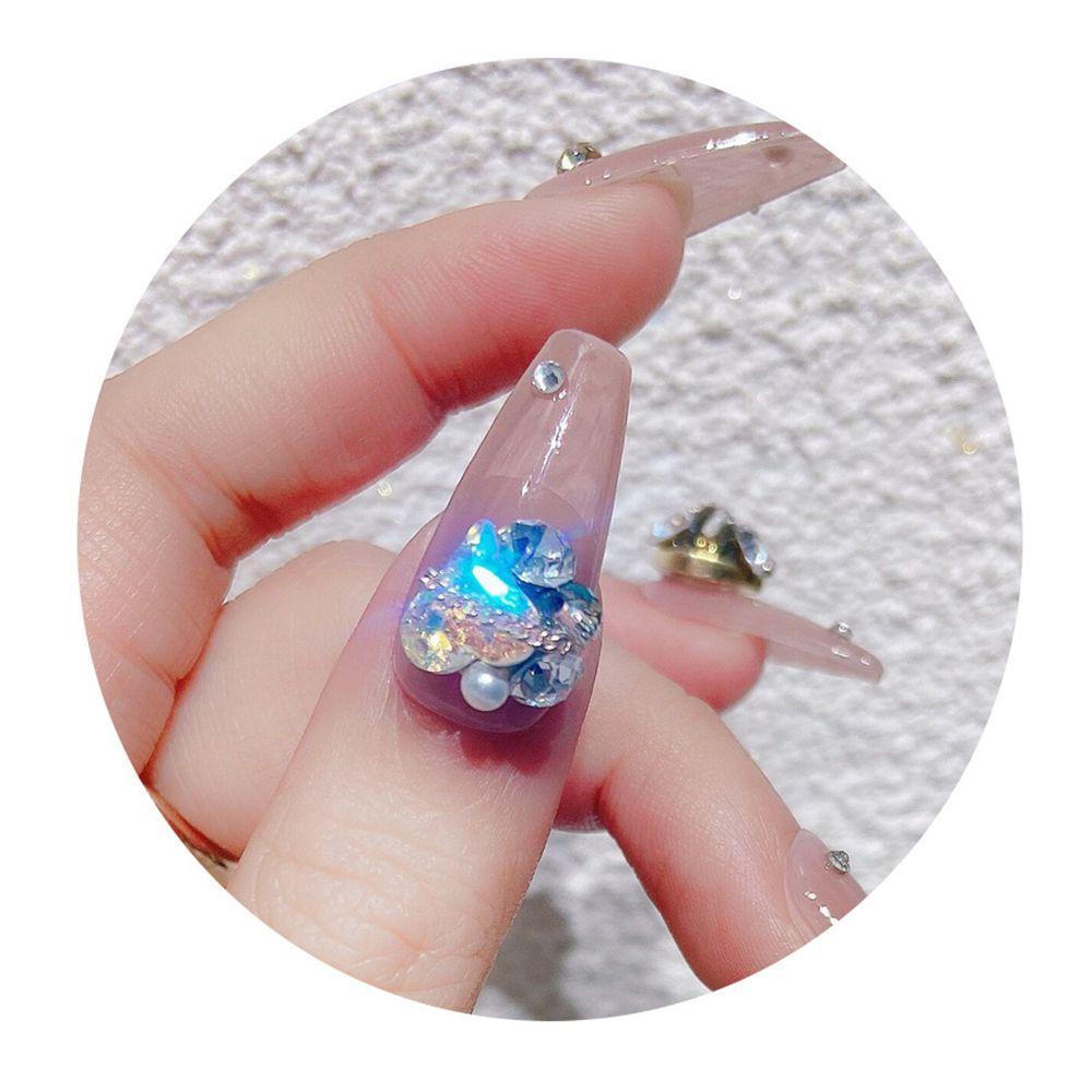 R-flower Nail Art Drill 3D Glitter Diamond Pesona Kuku Berlian Imitasi