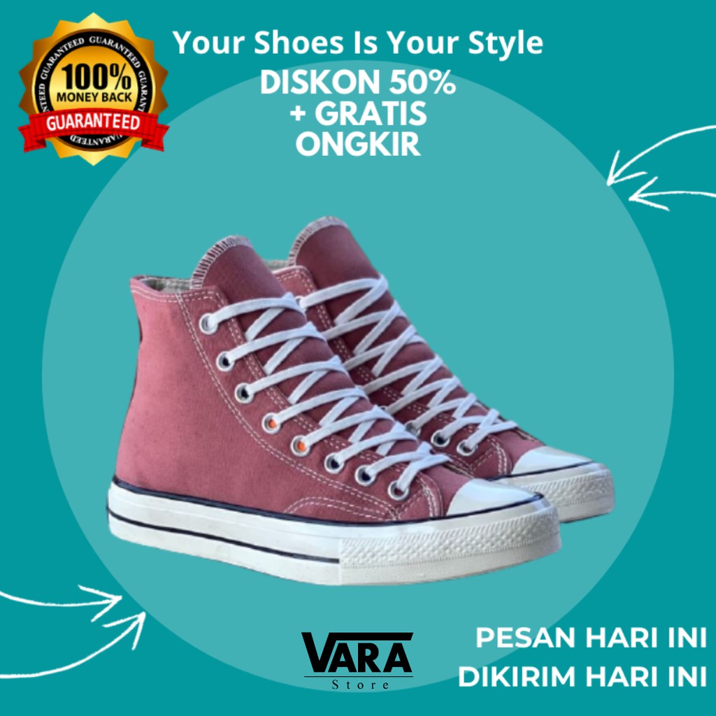 (BISA GRAB) CONVERSE 70S HIGH PINK SADDLE BLACK EGRET / CONVERSE 70 HIGH / SEPATU CONVERSE 70S