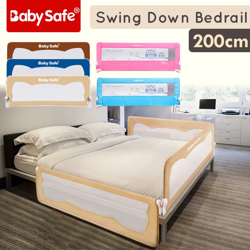 Baby Safe Bedrail 2m / 200cm Pembatas Kasur Anak Pagar Pengaman Ranjang Bayi - Pink Blue Brown Beige
