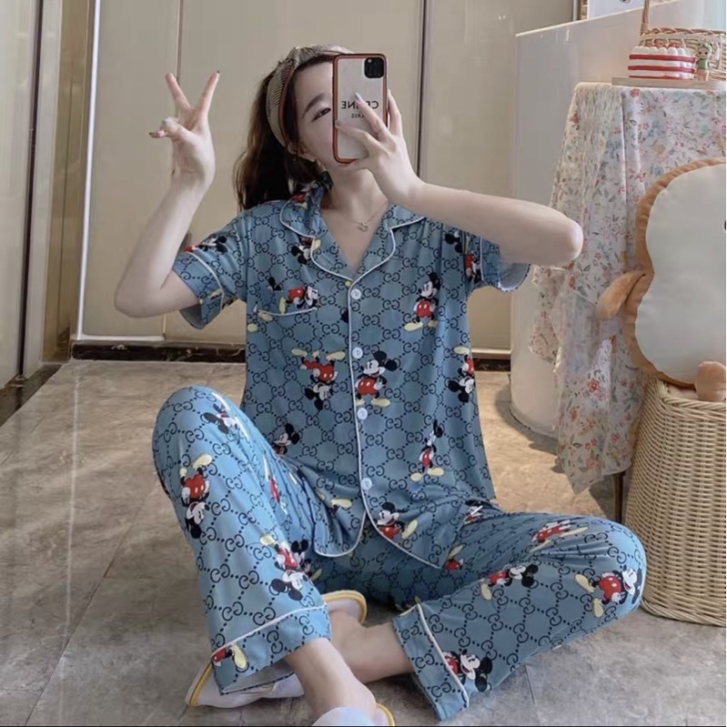 JC- PIYAMA SET Import CP / Piyama wanita Import terbaru / Piyama Import Korean Style-K Mickey GC Tosca CP