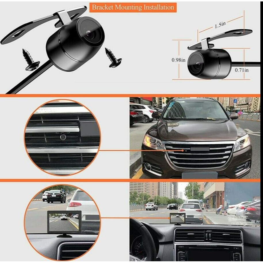 Kamera BULAT MOBIL mundur parkir DEPAN dan BELAKANG DUA FUNGSI universal car front rear camera