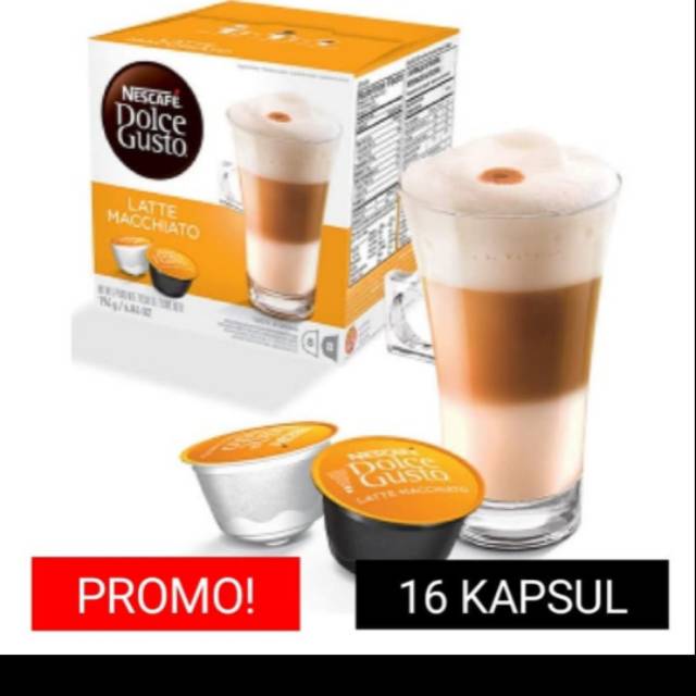 

Nescafe Dolce Gusto Latte Macchiato Eceran 8 pasang Kapsul