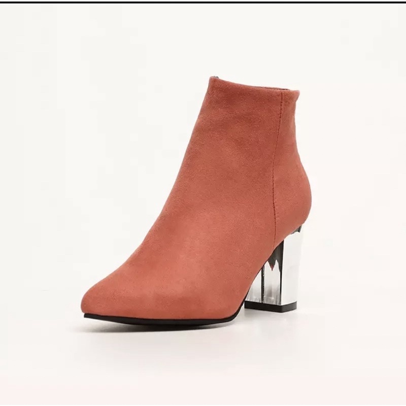 Suede Ankle Heels Boots  Boots Hak tinggi