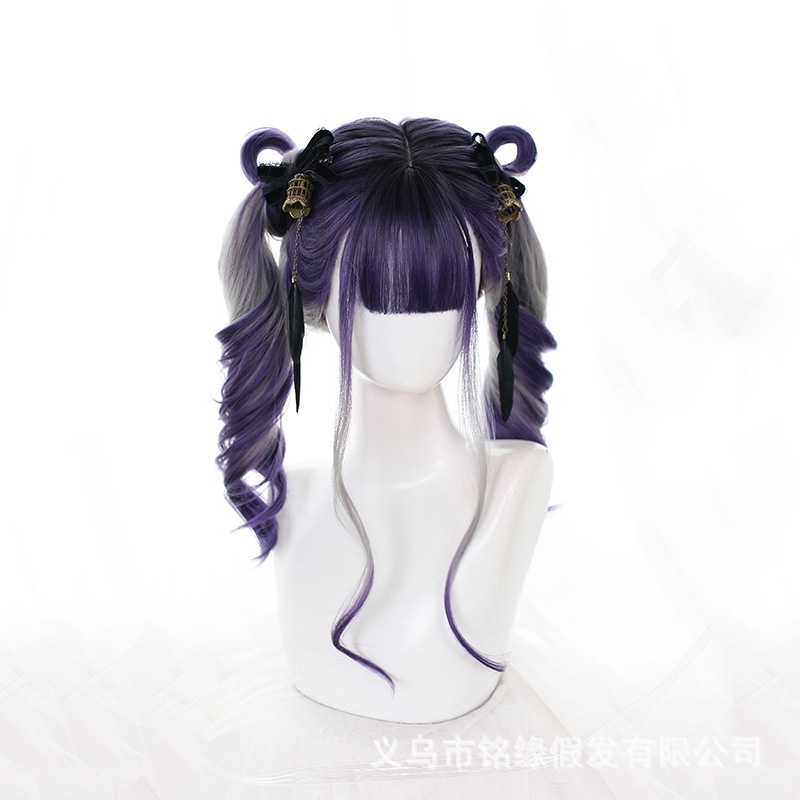 LOL-28 wig daily lolita rambut palsu jepang korea kpop idol gradasi silver ungu