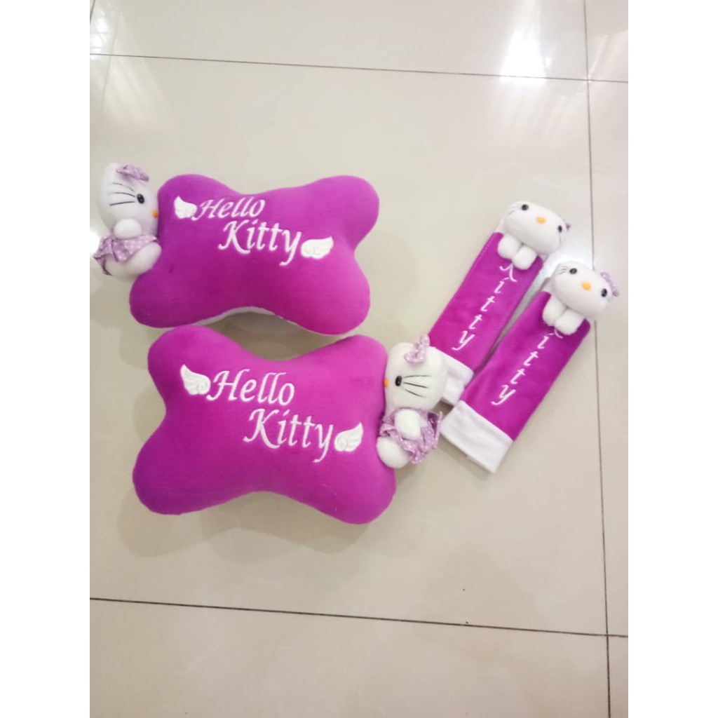 Bantal Mobil Exclusive 2 in 1 Boneka Hello Kitty Ungu