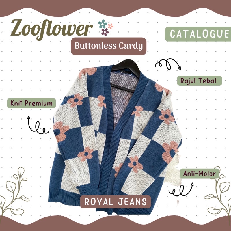 Zooflower Cardy Buttonless Oversize • Cardigan premium