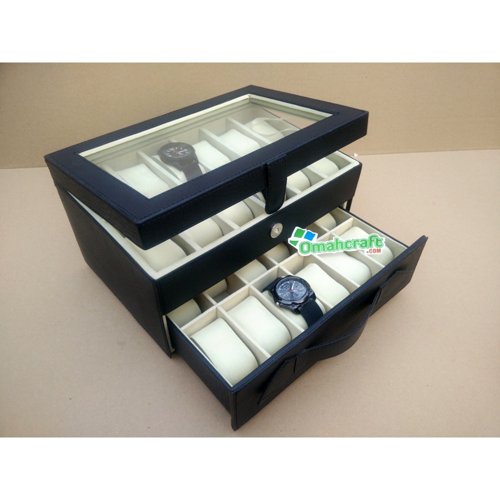 Watch Box organizer Box Tempat Jam Tangan Isi 24 Kotak Tempat Jam dan arloji Aneka Warna