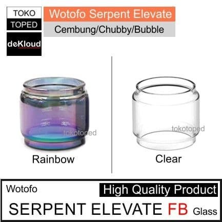 koleksi tabung bahan kaca Fat Boy SERPENT ELEVATE Replacement warna glass bening -  rainbow