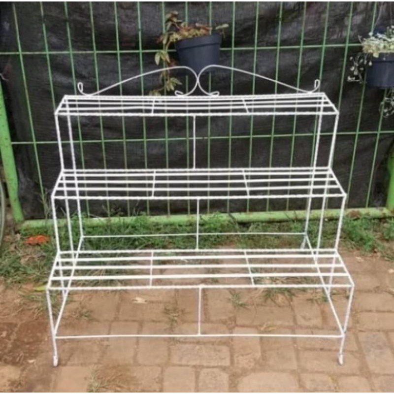 Rak bunga besi 3 susun Rak tanaman Rak pot 3 khd