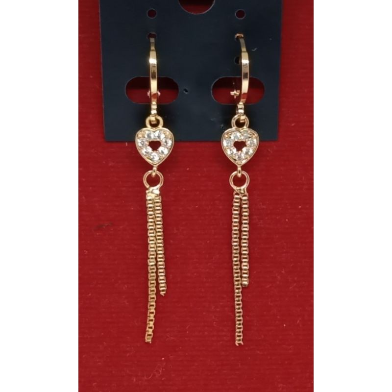 RP22. Anting xuping wanita lapis emas dgn mata zircon