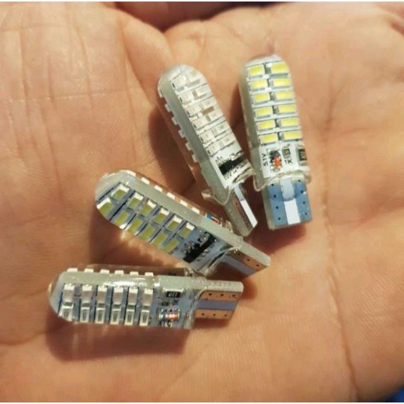 Lampu LED kota senja sein kedip flash T10 12v 24 mata mobil motor