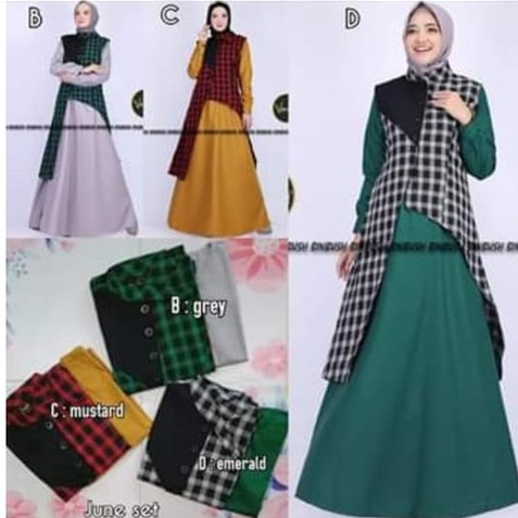 Gamis June Set by Binbush warna Emerald