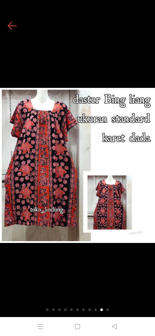 Daster Batik Cetak Bing Liang / Daster  Batik Solo Bahan Tebal Adem & Lembut Ukuran Standard