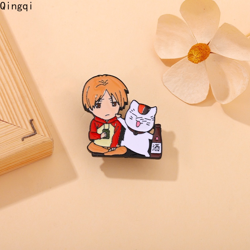 Bros Pin Enamel Desain Anime Natsume Yuujinchou Book of Friends Takashi Maneki Neko Nyanko Sensei Madara