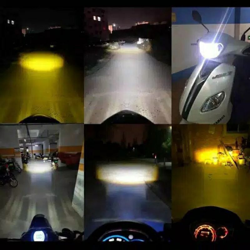 Lampu Depan Sepeda Motor H4 LED Laser  HI /LOO 18W Lampu Bohlam Depan Led H4 Hi Low 18 watt 2 warna