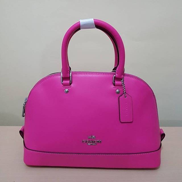 Tas Coach Original / Coach Mini Sierra Satchel Smooth Leather Fuchsia