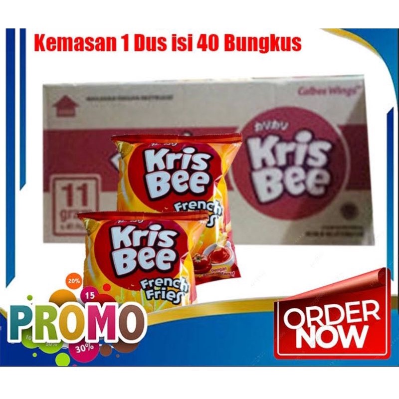 

Krisbee Kentang goreng 9 gram ( 1 dus isi 40 pcs)