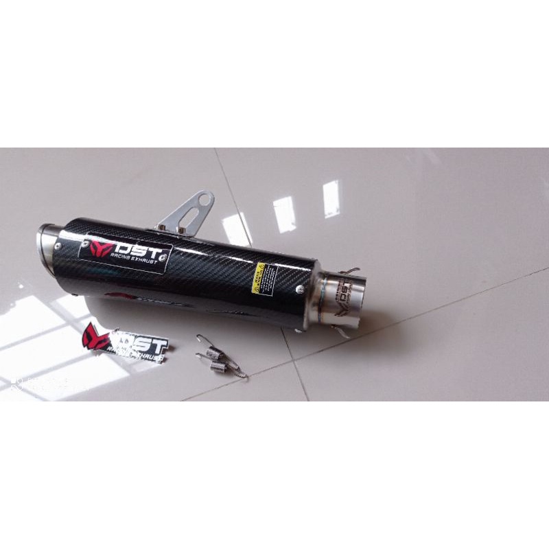 Knalpot racing original DST Racing M1 long carbon inlet 50mm silincer only knalpot motor racing universal-4