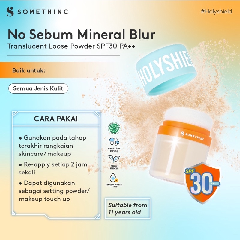 HOLYSHIELD  SOMETHINC LOOSE POWDER NO SEBUM MINERAL BEDAK TABUR